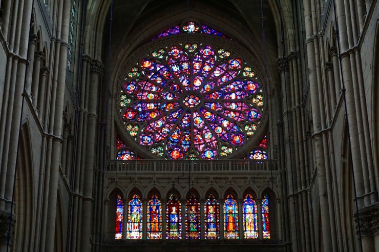 ノートルダム大聖堂(パリ＆ランス)ステンドグラス バラ窓 グラス