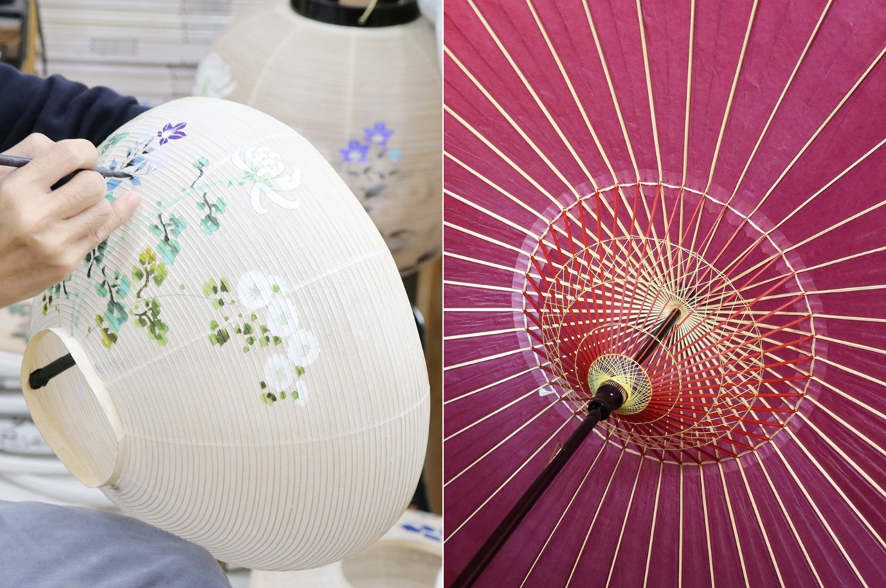 岐阜県】伝統的工芸品の岐阜和傘・岐阜提灯・美濃焼（創作箸置き）を